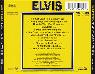 That's The Way It Is - EU 2014 - Sony  74321 14690 2- Elvis Presley CD