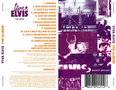 Viva Elvis - The Album (1 CD version) - Belgium 2010 - Sony Music 88697804512