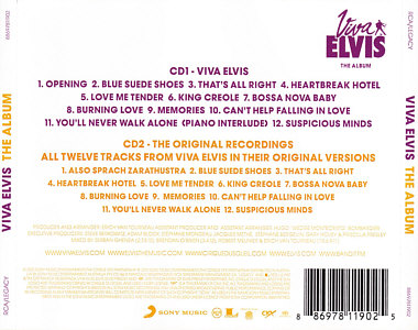 Viva Elvis - The Album (2 CD version) - Korea 2010 - Sony Legacy S30803C / 88697811902 - Elvis Presley CD Viva Elvis - The Album (2 CD version) - Australia 2012 - Sony Legacy 88697811902 - Elvis Presley CD