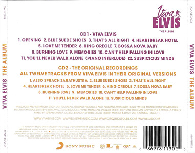Viva Elvis - The Album (2 CD version) - Korea 2010 - Sony Legacy S30803C / 88697811902 - Elvis Presley CD Viva Elvis - The Album (2 CD version) - Malaysia 2012 - Sony Legacy 88697811902 - Elvis Presley CD