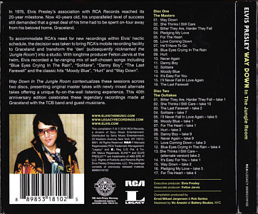 Way Down In The Jungle Room - Sony Legacy 8898531802- USA 2016 - Elvis Presley CD
