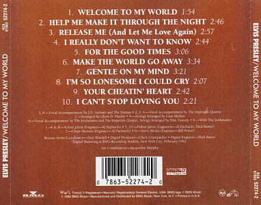 Welcome To My World - Elvis Presley CD Welcome To My World - BMG 07863-52274-2 - USA 1997 - Elvis Presley CD