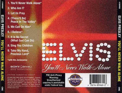 You'll Never Walk Alone - USA 2006 - Sony/BMG A 689960 - Elvis Presley CD