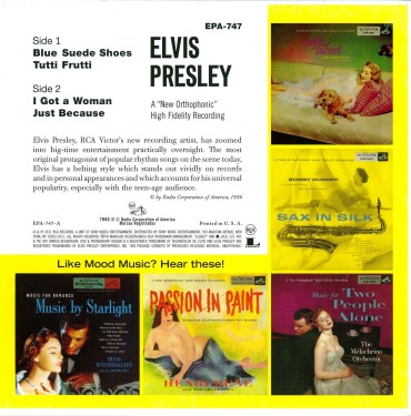Replica of Elvis' very first RCA EP 7" vinyl - RCA EPA 747