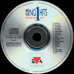 40 Years No. 1 Hits From The 60's - Netherlands 1988 - EVA 7910472 - Elvis Presley Various Artists CD