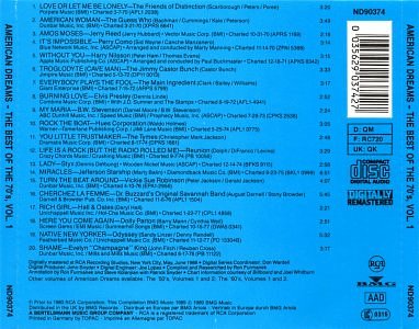 American Dreams - The Best of The 70's, Vol. 1 - Germany 1989 - BMG ND90374