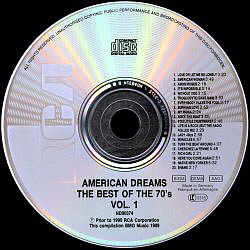 American Dreams - The Best of The 70's, Vol. 1 - Germany 1989 - BMG ND90374