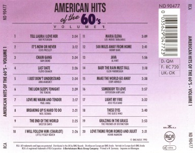 American Hits Of The 60's - Germany 1991 - BMG ND 90477