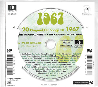 A Time To Remember - The Classic Years 1967 - UK 2006 - Sony / BMG Music Entertainment / CD Card Company CD510S - Elvis Presley Various Artist CD