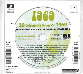 A Time To Remember - The Classic Years 1969 - UK 2006 - Sony / BMG Music Entertainment / CD Card Company CD512S - Elvis Presley Various Artist CD
