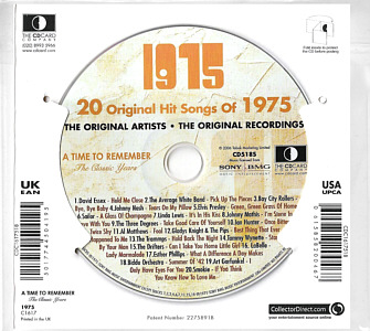 A Time To Remember - The Classic Years 1975 - UK 2006 - Sony / BMG Music Entertainment / CD Card Company CD518S - Elvis Presley Various Artist CD