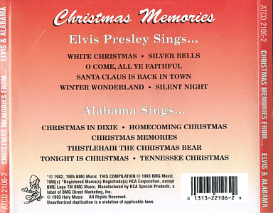 Christmas Memories From Elvis & Alabama (Holy Music)- USA 1993 - BMG ATCD 2106-2 - Elvis Presley CD Various Artists