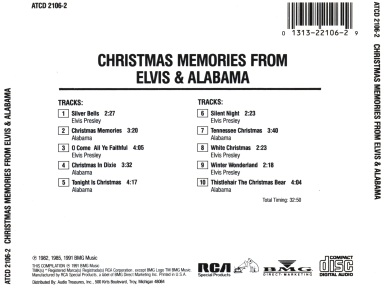 Christmas Memories From Elvis & Alabama - USA 1996 - BMG ATCD 2106-2