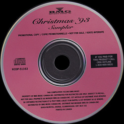 Christmas Sampler1993 -  BMG Promo CD KCDP-51163 Canada -  Elvis Presley Various Artists CD
