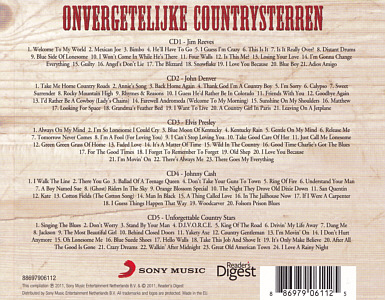 Onvergetelijke Countrysterren - Netherlands 2011 - Sony Music / Readers's Digest 88697906112 -  Elvis Presley Various Artists CD