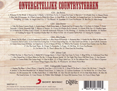 Onvergetelijke Countrysterren - Netherlands 2011 - Sony Music / Readers's Digest 88697906112 - Elvis Presley Various Artists CD