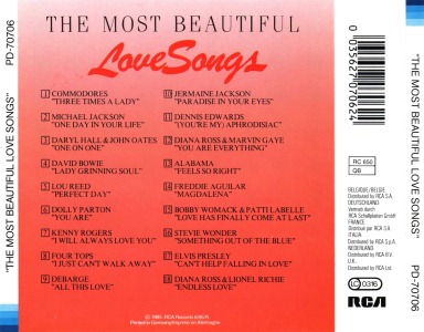 The Most Beautiful Love Songs - Germany 1985 - RCA PD-70706
