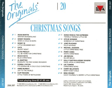 The Originals | 20 - Christmas Songs - Netherlands 1988 - EVA Records 259.26