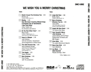 We Wish You A Merry Christmas - USA 1991 - BMG DMC1-0992